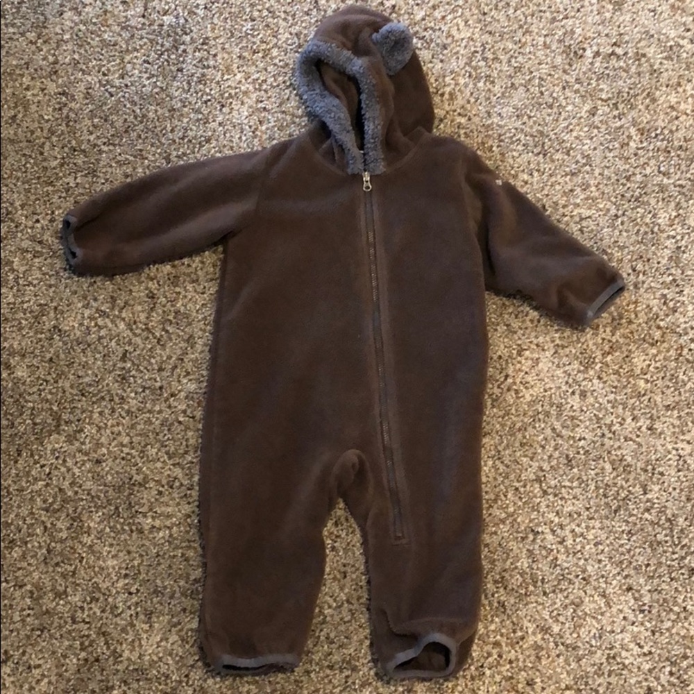 Columbia 6-12m baby bear bunting brown